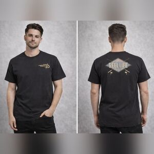 Reel Life Graphic Fishing Tee – Black – Size L